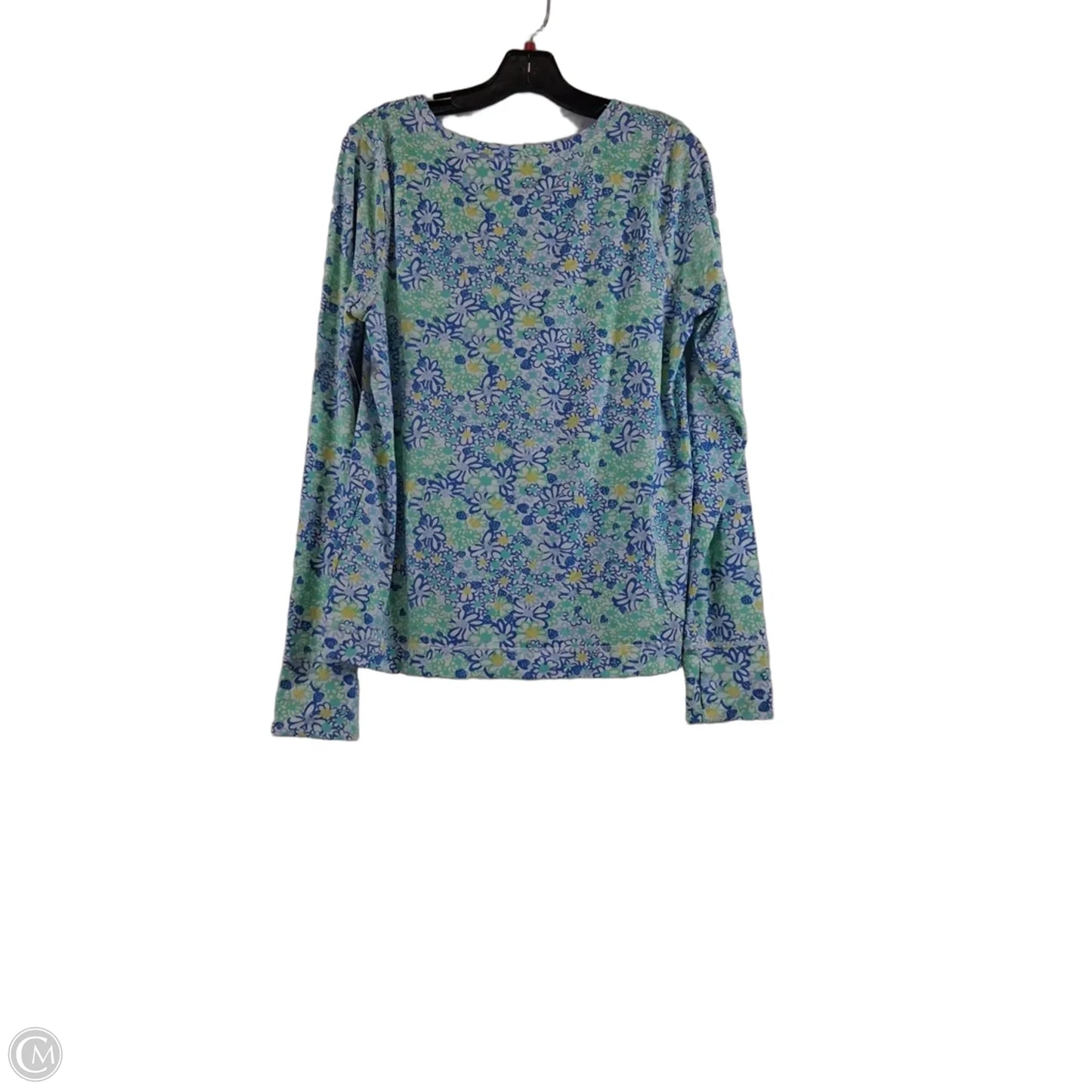 Top Long Sleeve Designer By Lilly Pulitzer In Blue & Green, Size: L