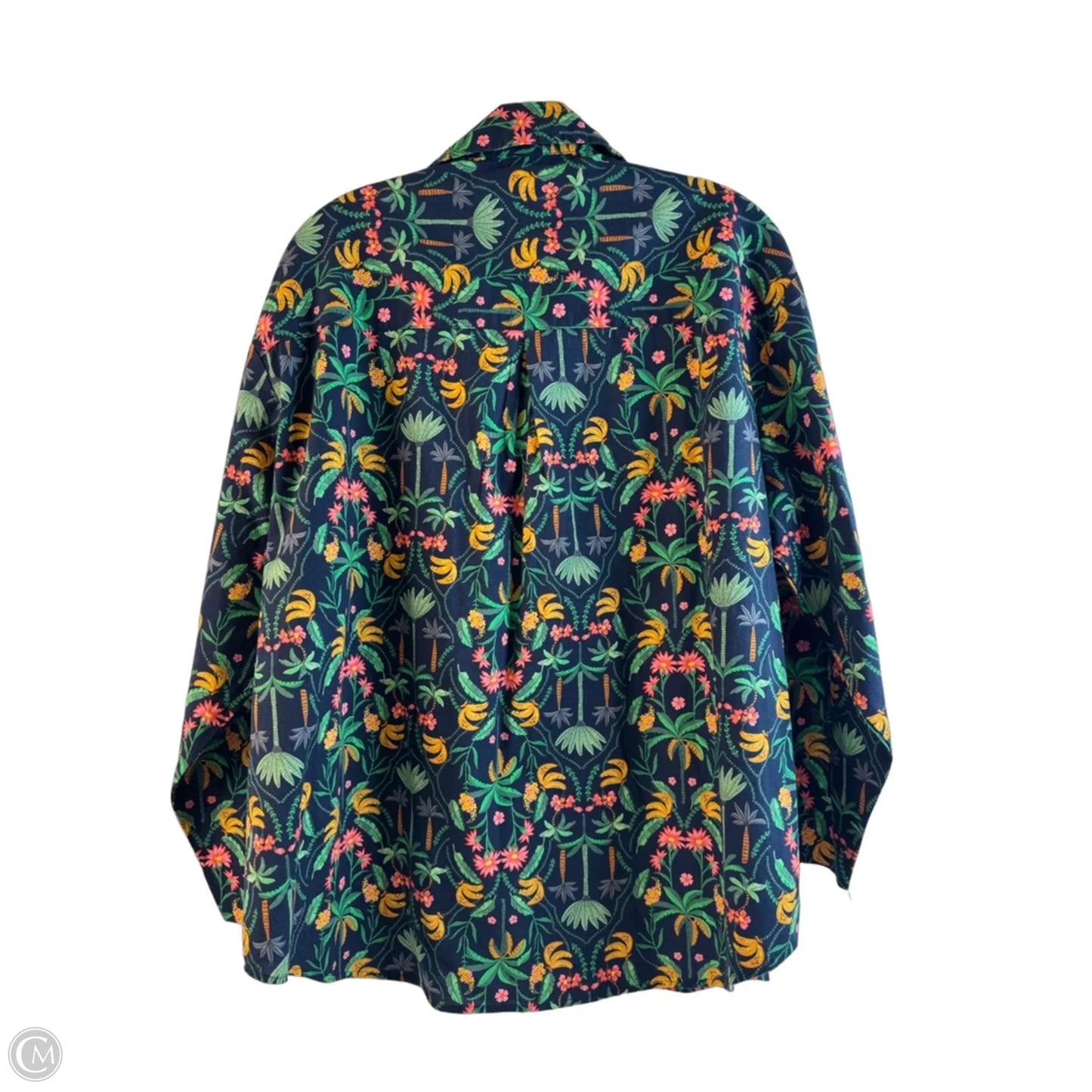 Top Long Sleeve By Old Navy In Tropical Print, Size: L