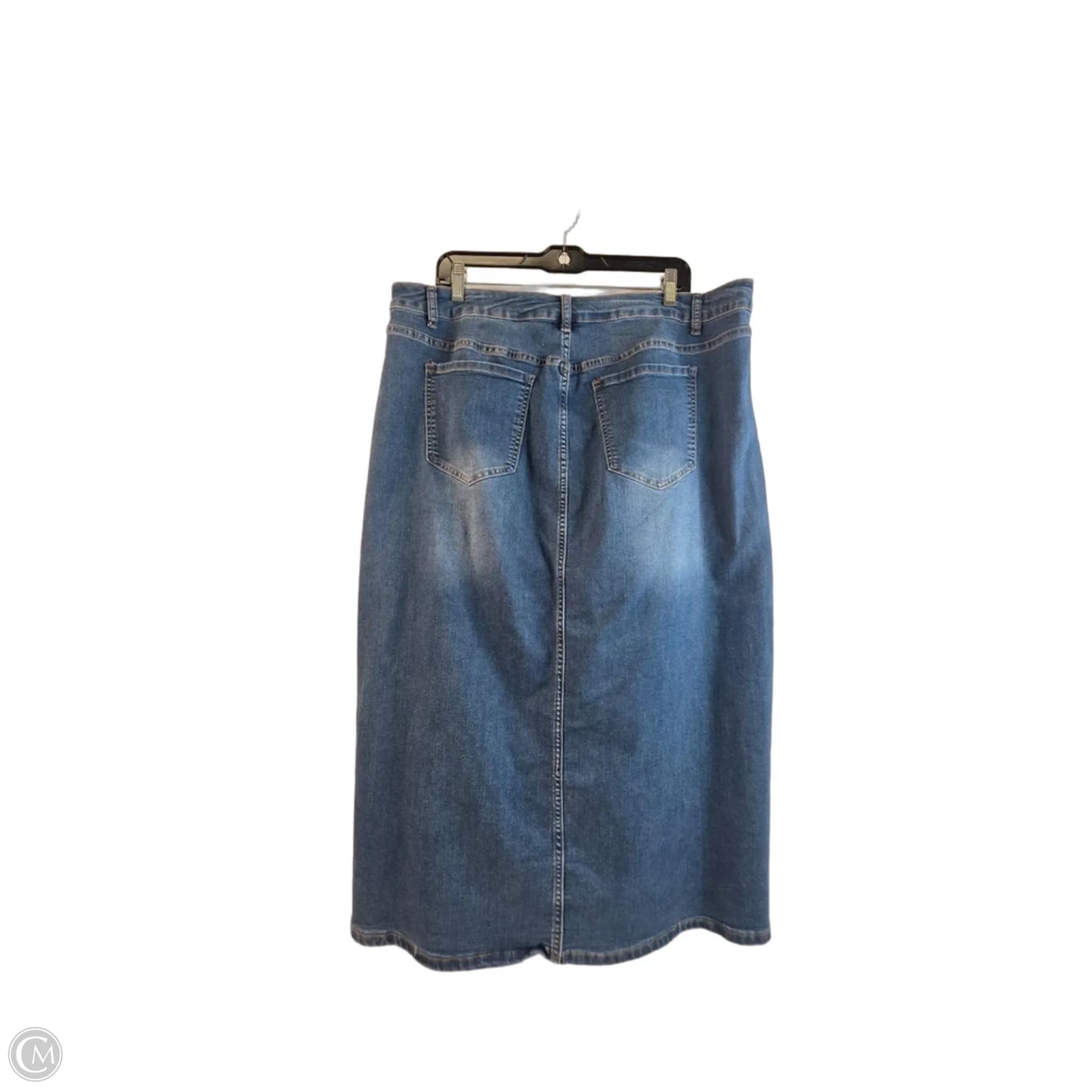 Skirt Midi By Clothes Mentor In Blue Denim, Size: 18
