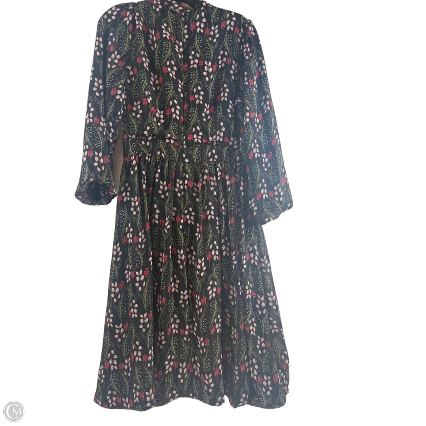 Dress Casual Midi By Clothes Mentor In Black & Green, Size: Xs