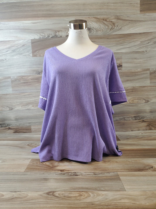 Top Short Sleeve By Cuddl Duds In Purple, Size: Xl