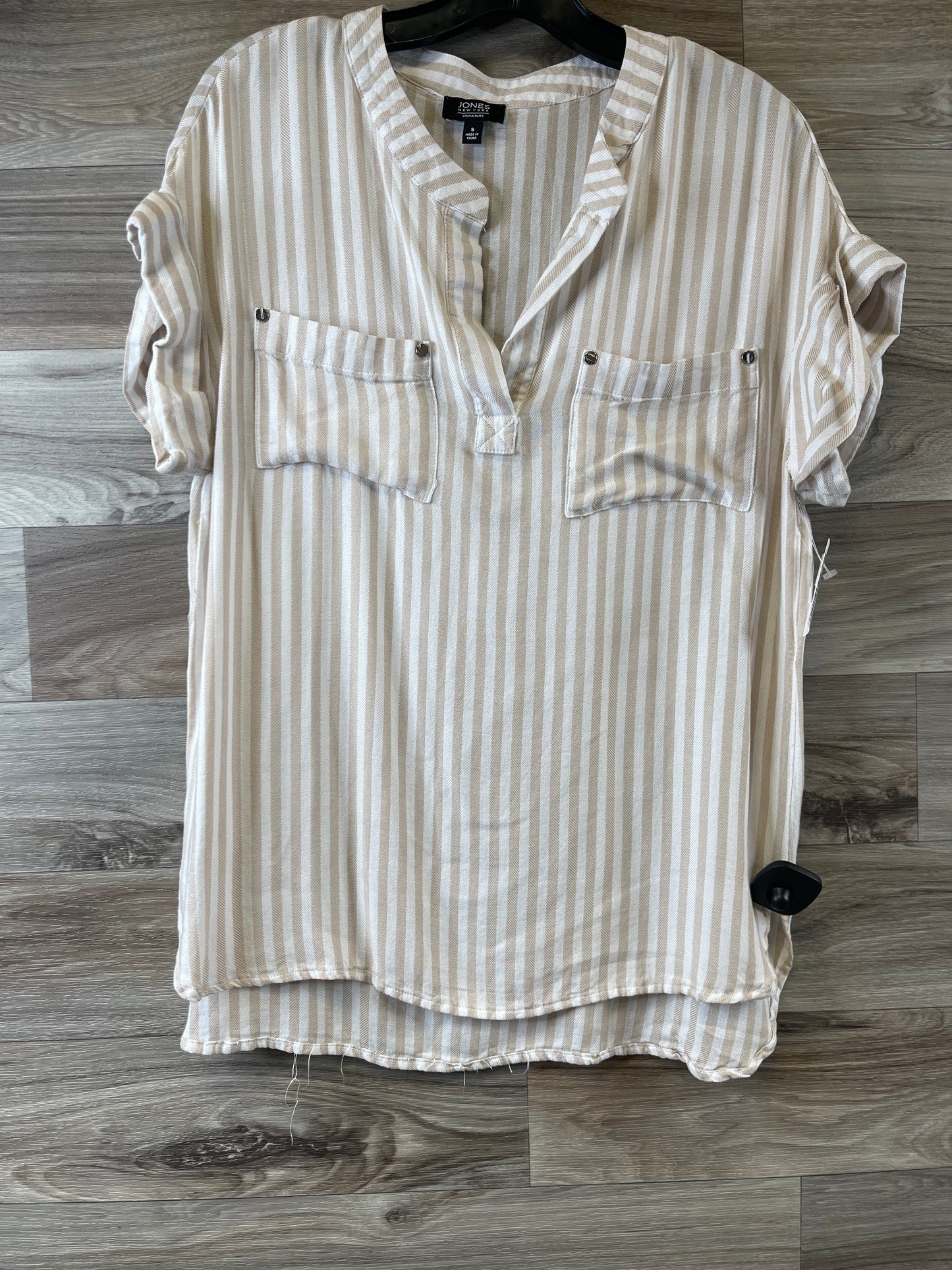 Top Short Sleeve By Jones New York In Striped Pattern, Size: S