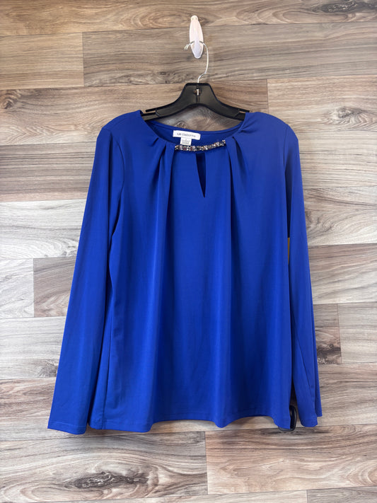 Top Long Sleeve By Liz Claiborne In Blue, Size: L