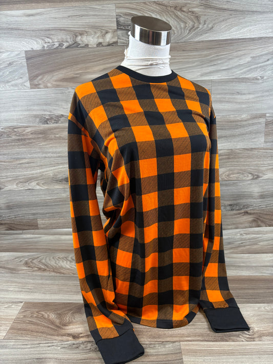 Top Long Sleeve Basic By Lularoe In Checkered Pattern, Size: S