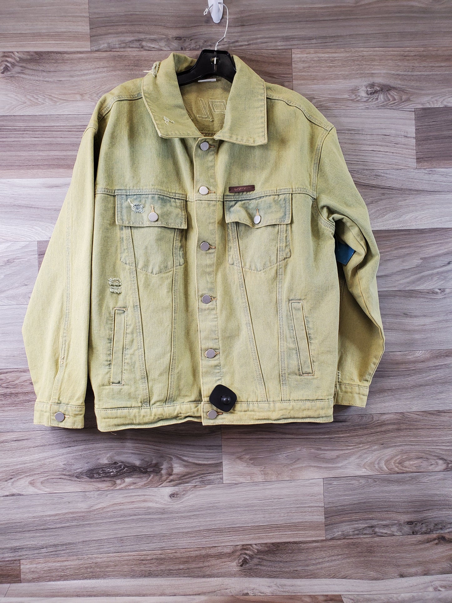 Jacket Denim By Clothes Mentor In Green, Size: L