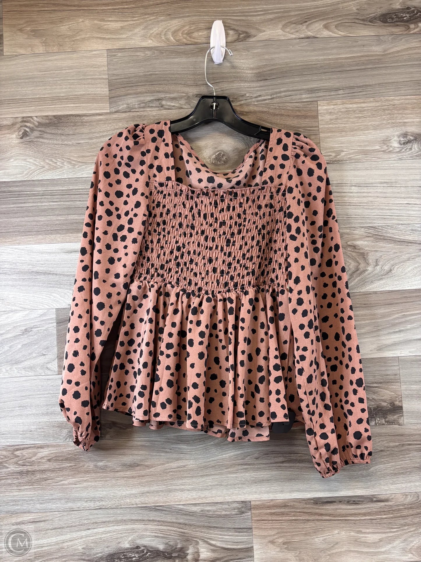 Top Long Sleeve Basic By Shein In Animal Print, Size: Xs