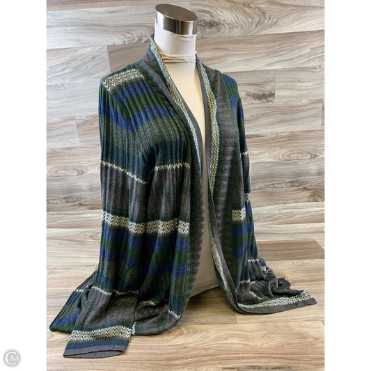 Cardigan By Clothes Mentor In Blue & Grey, Size: Xl