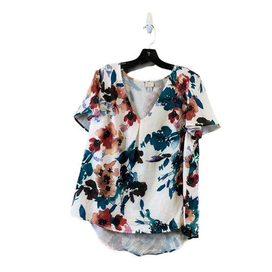 Top Short Sleeve By A New Day In Cream & Green, Size: Xxl