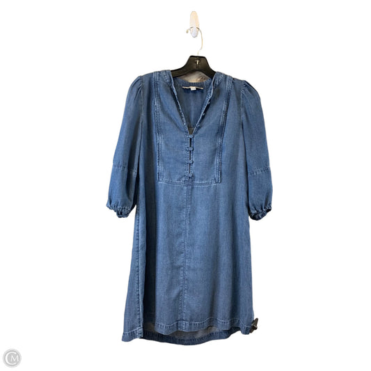 Dress Casual Midi By Loft In Blue Denim, Size: Xxsp