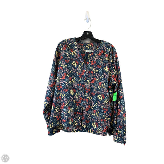 Top Long Sleeve Basic By Orvis In Blue & Yellow, Size: L