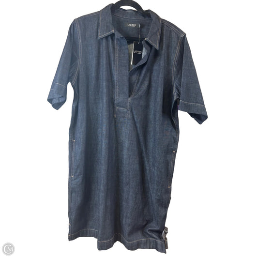 Dress Casual Midi By Lauren By Ralph Lauren In Blue Denim, Size: Xl