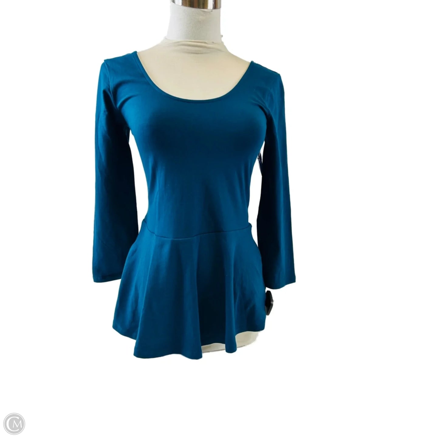 Top 3/4 Sleeve Basic By Express In Teal, Size: S