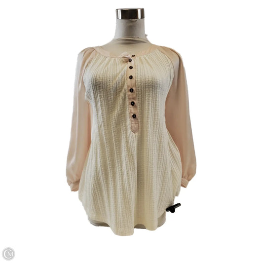 Top 3/4 Sleeve By Clothes Mentor In Cream, Size: Xsp