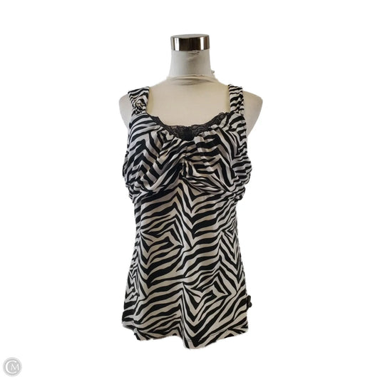 Top Sleeveless Basic By White House Black Market In Zebra Print, Size: Xl