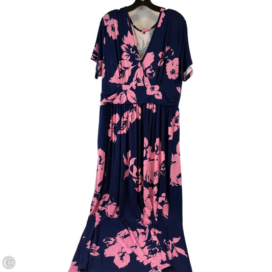 Dress Casual Maxi By Clothes Mentor In Blue & Pink, Size: Xxl