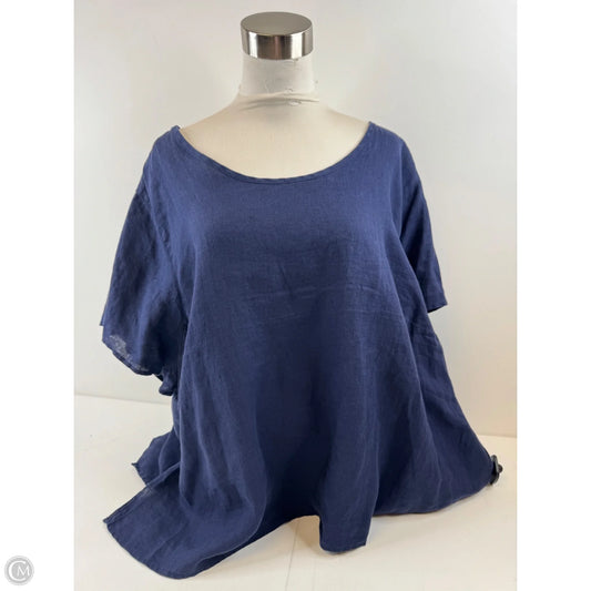 Top Short Sleeve By Isaac Mizrahi Live Qvc In Navy, Size: 3x