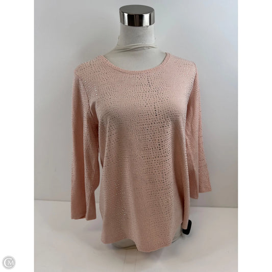 Top Short Sleeve By Zenergy By Chicos In Peach, Size: M