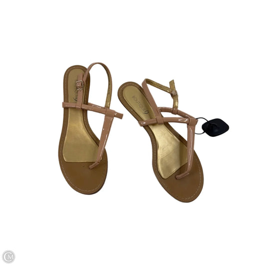 Sandals Flats By Clothes Mentor In Tan, Size: 9.5