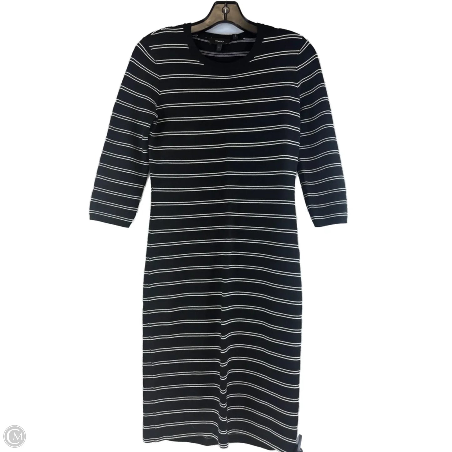Dress Casual Midi By Theory In Black & White, Size: S