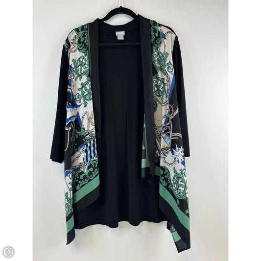 Cardigan By Chicos In Black & Green, Size: M