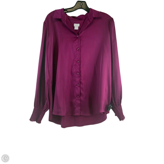 Top Long Sleeve By Chicos In Purple, Size: L