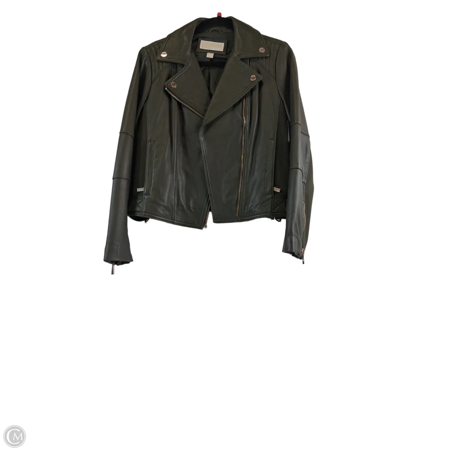 Jacket Moto Leather By Michael By Michael Kors In Green, Size: M