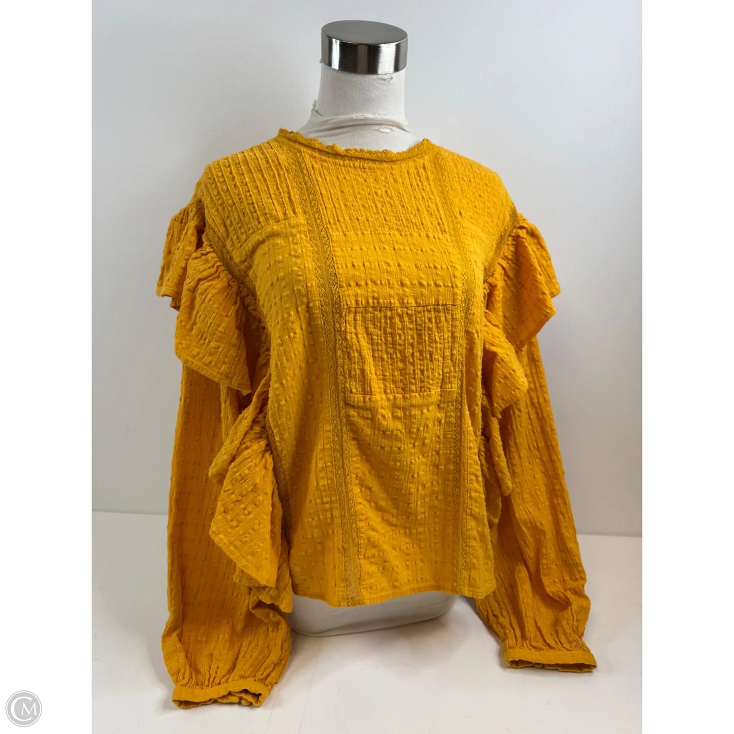 Top Long Sleeve By Clothes Mentor In Yellow, Size: L