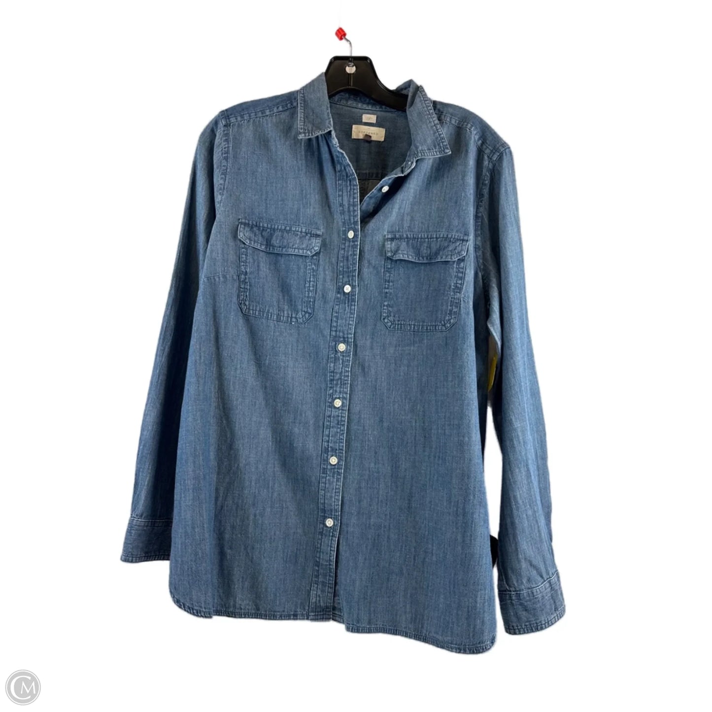 Top Long Sleeve By Loft In Blue Denim, Size: M