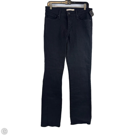 Jeans Straight By Levis In Black Denim, Size: 8
