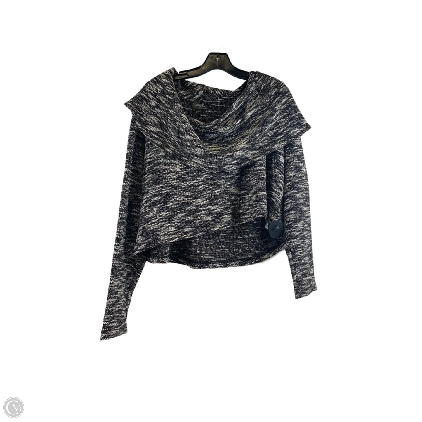 Top Long Sleeve By Sympli In Black & White, Size: Xl