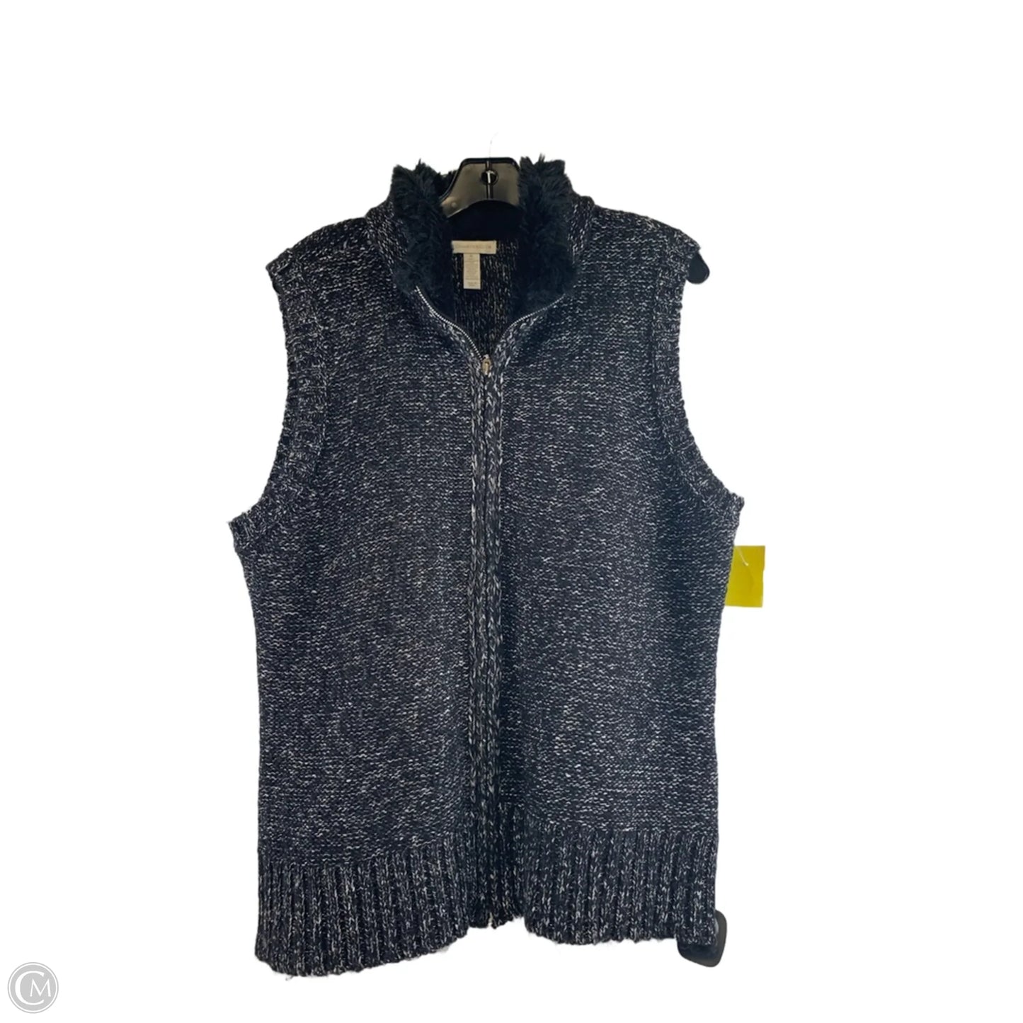 Vest Faux Fur & Sherpa By Cmf In Black & White, Size: Xl