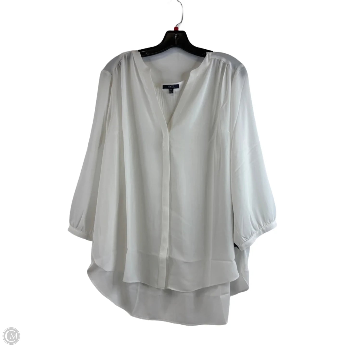 Top 3/4 Sleeve By Not Your Daughters Jeans In White, Size: 1x