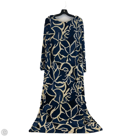 Dress Casual Midi By Chicos In Black & Blue, Size: Xl