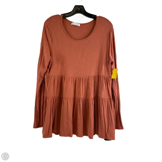 Top Long Sleeve By Clothes Mentor In Orange, Size: L