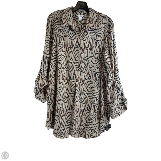 Top Long Sleeve Basic By Intro In Animal Print, Size: M