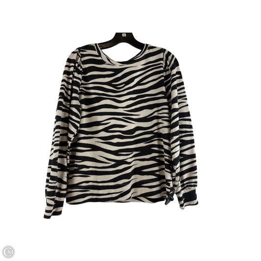 Top Long Sleeve By Loft In Zebra Print, Size: M