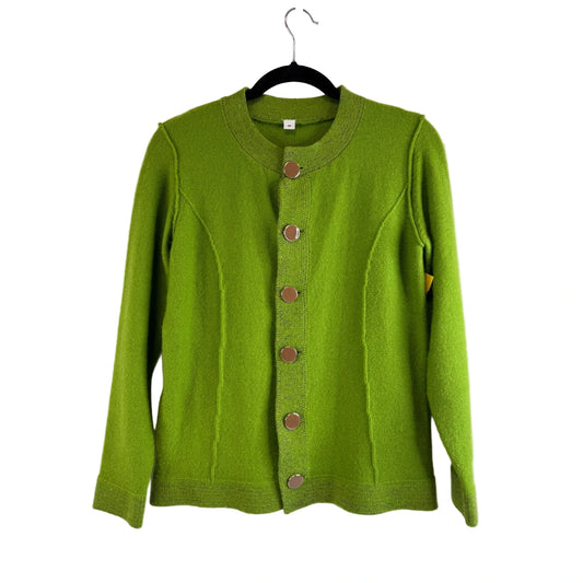 Sweater Cardigan By Clothes Mentor In Green, Size: M