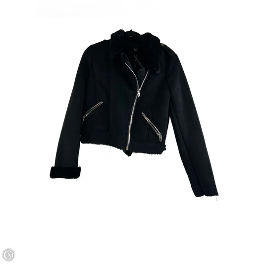 Jacket Moto By Clothes Mentor In Black, Size: M