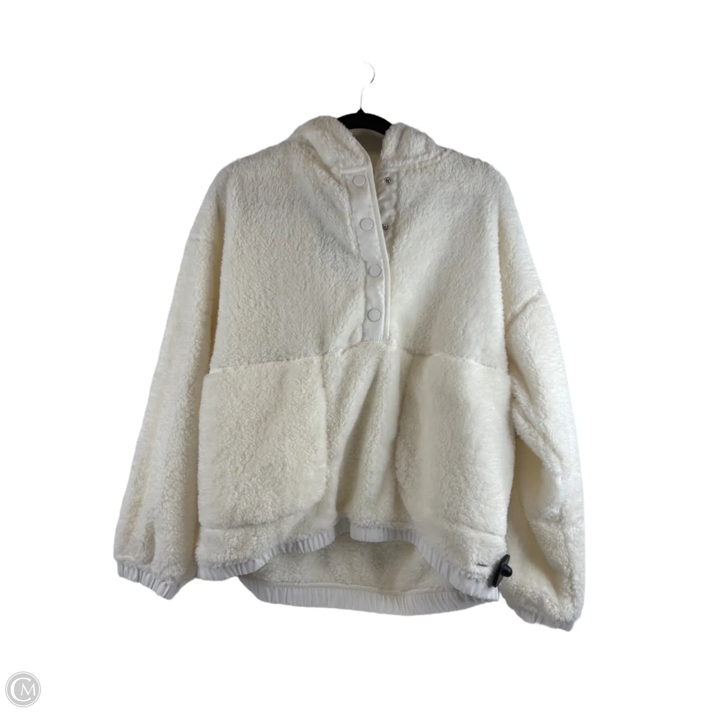 Jacket Faux Fur & Sherpa By Eddie Bauer In Ivory, Size: L