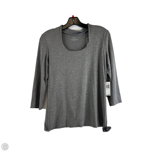 Top 3/4 Sleeve Basic By Grace In Grey, Size: S