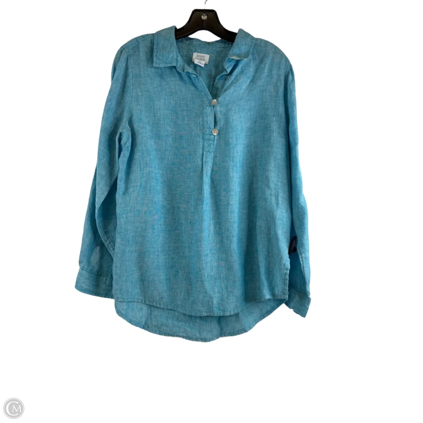 Top Long Sleeve Basic By Sigrid Olsen In Aqua, Size: M