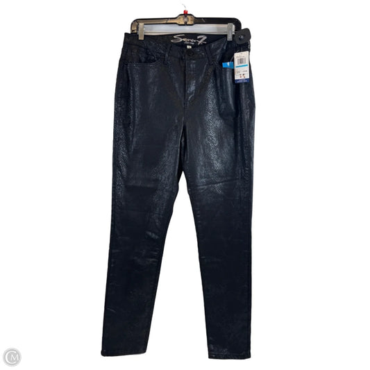Jeans Skinny By Seven 7 In Black & Blue, Size: 12