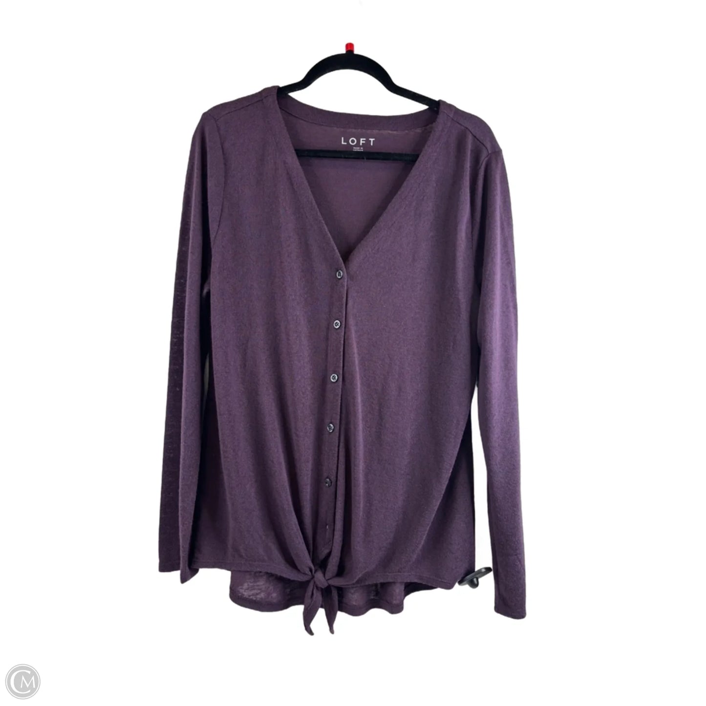 Top Long Sleeve By Loft In Purple, Size: L