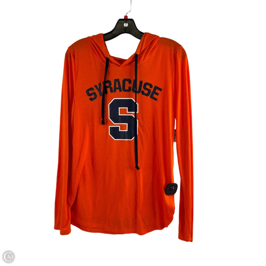 Athletic Top Long Sleeve Hoodie By Colosseum In Blue & Orange, Size: M