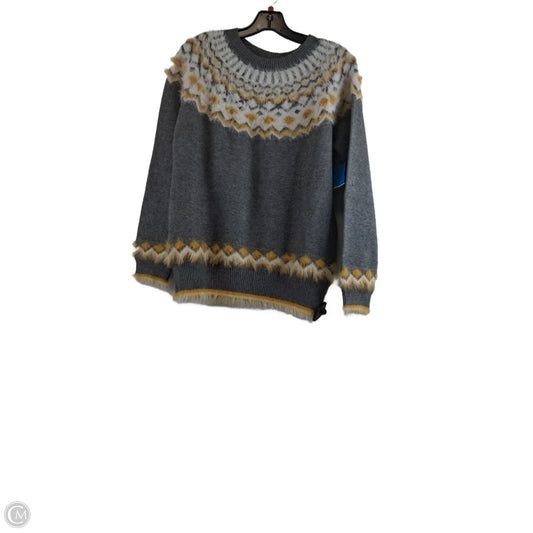 Sweater By Clothes Mentor In Grey & Yellow, Size: L