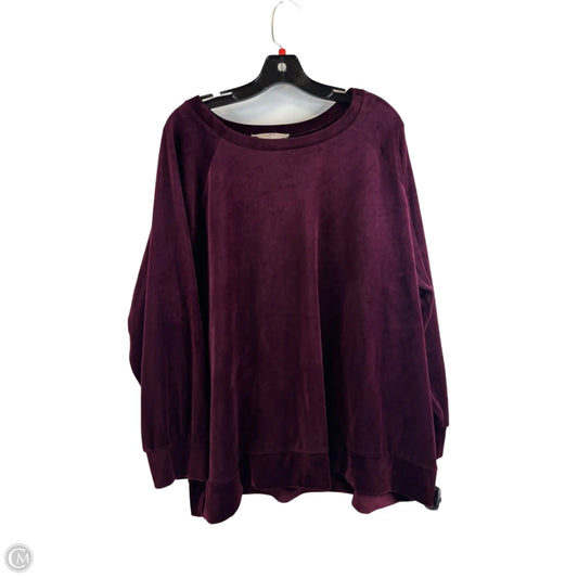 Top Long Sleeve By Loft In Maroon, Size: 2x