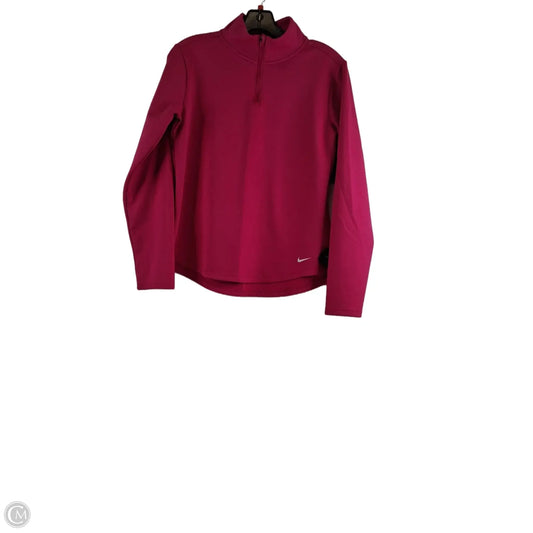 Athletic Top Long Sleeve Collar By Nike Apparel In Pink, Size: S