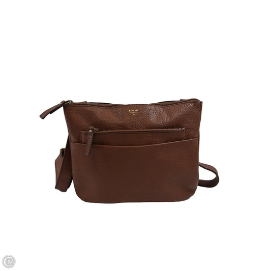 Crossbody Leather By Fossil, Size: Medium