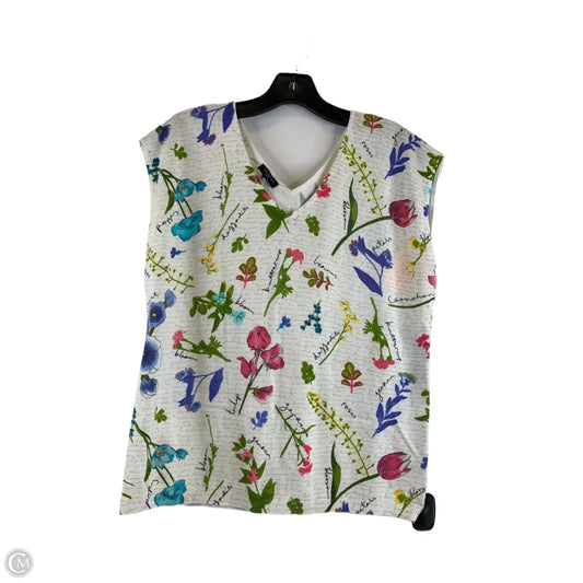 Top Sleeveless Basic By Talbots In Floral Print, Size: Lp