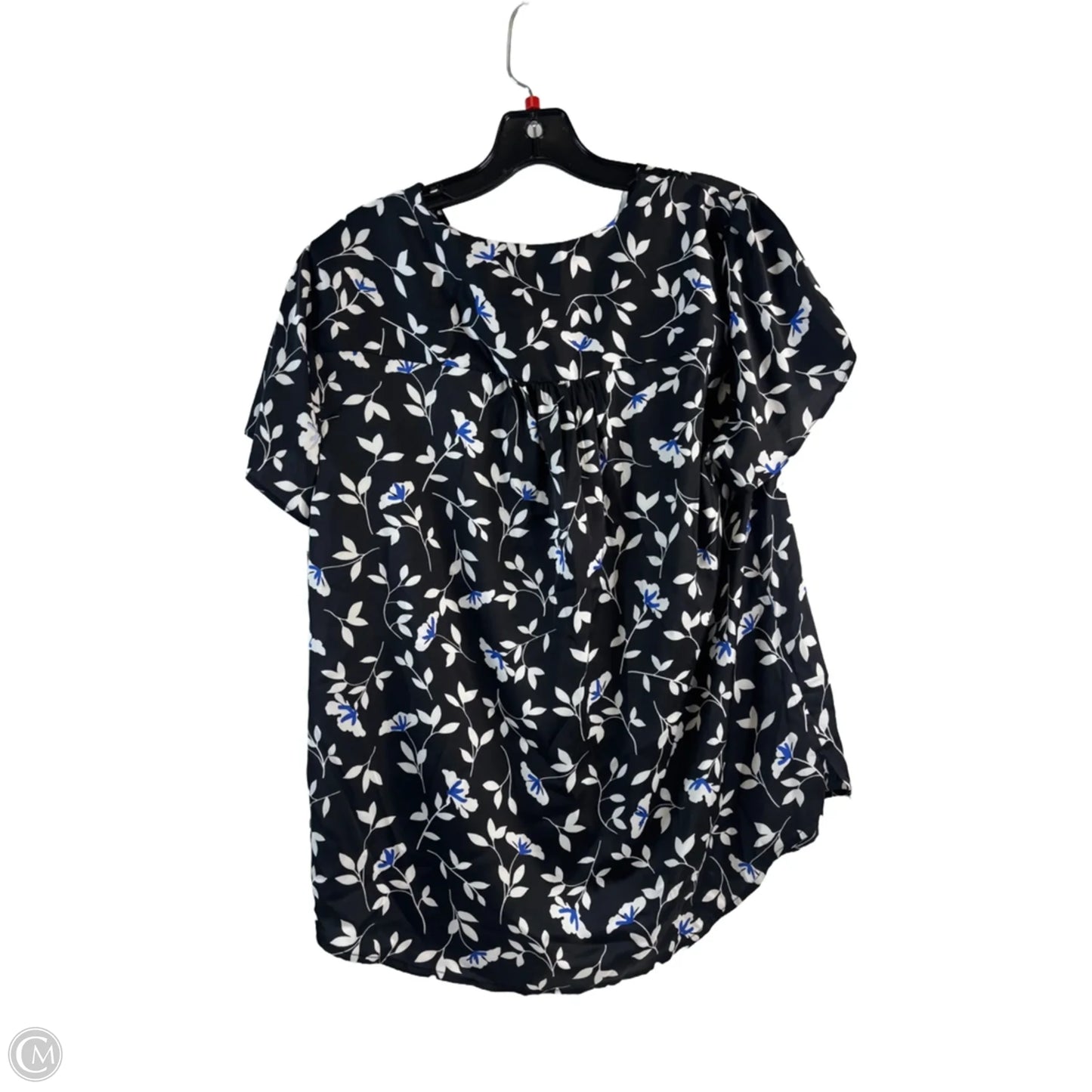 Top Short Sleeve By Tahari In Black Denim, Size: S